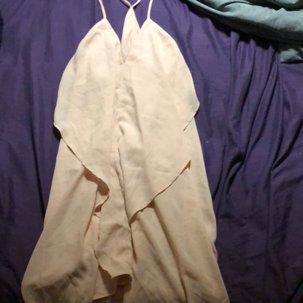 Beige low cut dress
